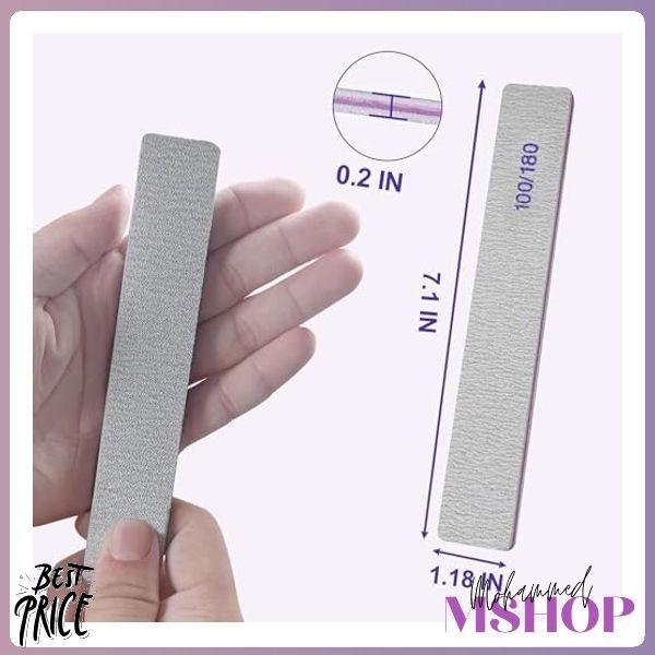 Nail Files (12 Pack), 100 180 Grit Emery Boards Nail File for Natural Nails and Acrylic Nails, Double Sided Emory Boards limas para unas acrilicas Profesional Fingernail Filer Reusable Manicure Gray