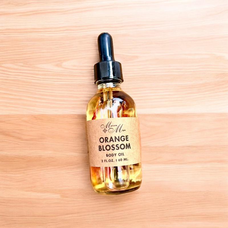 Orange Blossom Body Oil, Moisturizing Massage Oil, Hydrating Oil