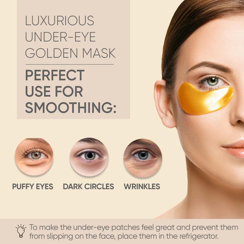 16 Pairs 24K Eye Masks for Dark Circles and Puffy Eyes with Amino Acids & Collagen - Skincare Self Care Gel for Wrinkles Comfort Gentle