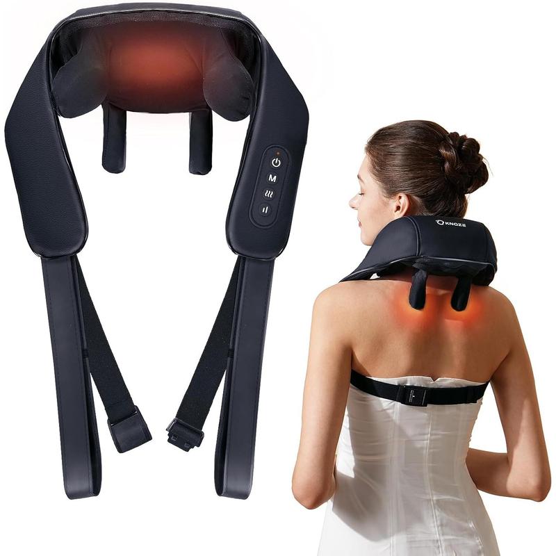 Neck Massager with Heat, Cordless 4D Deep Tissue Kneading Massage, Shiatsu Neck and Shoulder Massage Pillow for Neck, Back and Leg Pain Relief, Christmas Gifts for Mom - FSA HSA Eligible