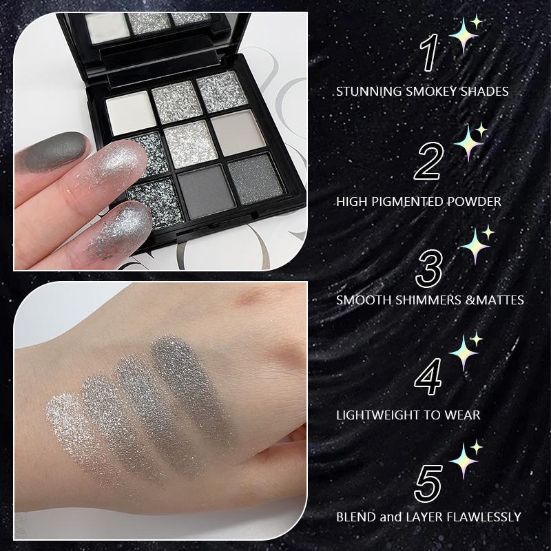 9 Colors Eyeshadow Palette, Shimmering Eyeshadow Palette, Multi-purpose Eyeshadow, Lightweight Eye Makeup Products for All Styles and Occasions, Christmas Gift