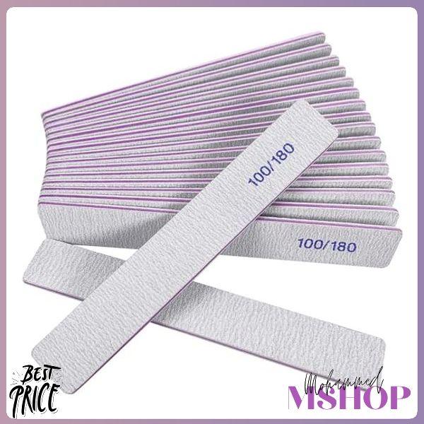 Nail Files (12 Pack), 100 180 Grit Emery Boards Nail File for Natural Nails and Acrylic Nails, Double Sided Emory Boards limas para unas acrilicas Profesional Fingernail Filer Reusable Manicure Gray