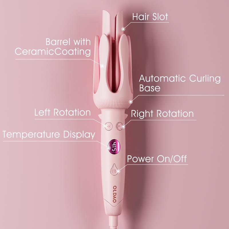 [Christmas Gift Deal]OLDAO 1.25-In Automatic Curling Iron Hair Rollers,Portable Styling Tool,4 Temperature Design,Fast Heating,Anti-scalding,Anti-tangle,Suitable for Home,Travel,School Curler Daily