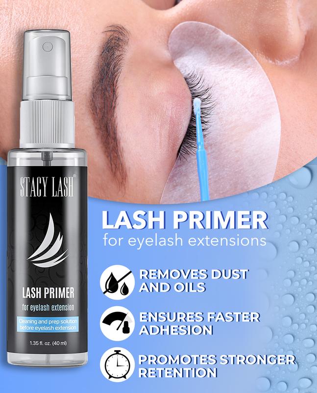 Stacy Lash Eyelash Extension Primer & Cleanser 1.35 fl oz 40ml | Protein & Oil Remover | Boost Adhesive Bonding & Retention |Supplies for Lash Techs