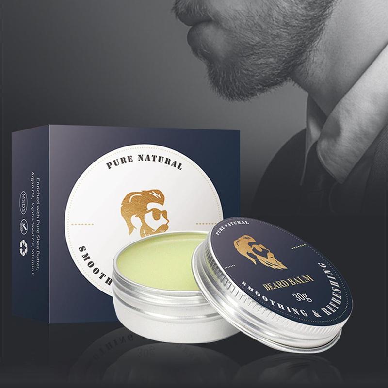 1 Count Men's Beard Care Balm , 30g Portable Sculpting & Nourishing Beard Oil Solid