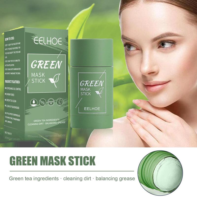 Green Tea Facial Mask Stick, Summer Moisturizing Face Mask Balm, Hydrating Face Mask Stick for Women & Men