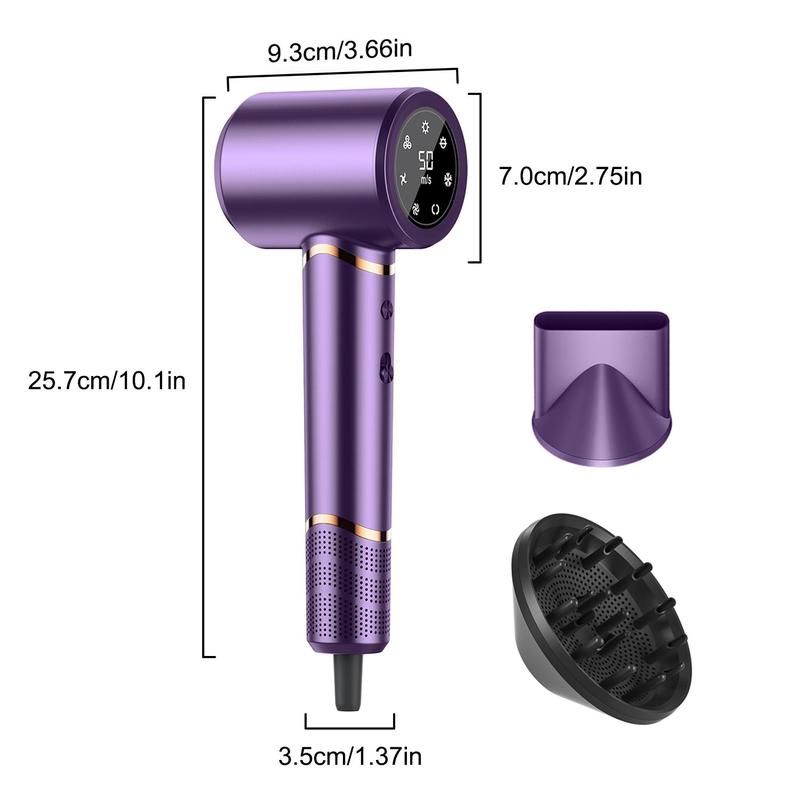 Portable Hair Dryer with Negative Ion Care, 1 Set Low Noise Hair Dryer with Magnetic Nozzle, Professional Hair Dryer for Home & Travel