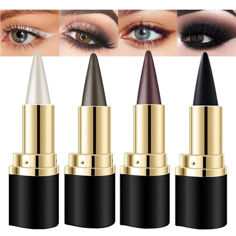 4Pcs Black Silver Grey Brown Gel Eyeliner Pencil Eye Black Face Paint Sticks Makeup Set, Natural Black Eyeliner Cream Waterproof Crayon Eyeliner Pencil Tool delineador de ojos contra el agua