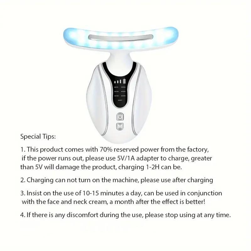 7 Color LED Light Facial Massager, Multifunctional Neck Accessories, Professional Facial Beauty Instrument for Women & Men