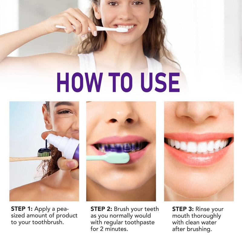 Purple Toothpaste, 2 Counts Teeth Brightening & Stain Removal Toothpaste, Oral Care Toothpaste for a Brighter Smile