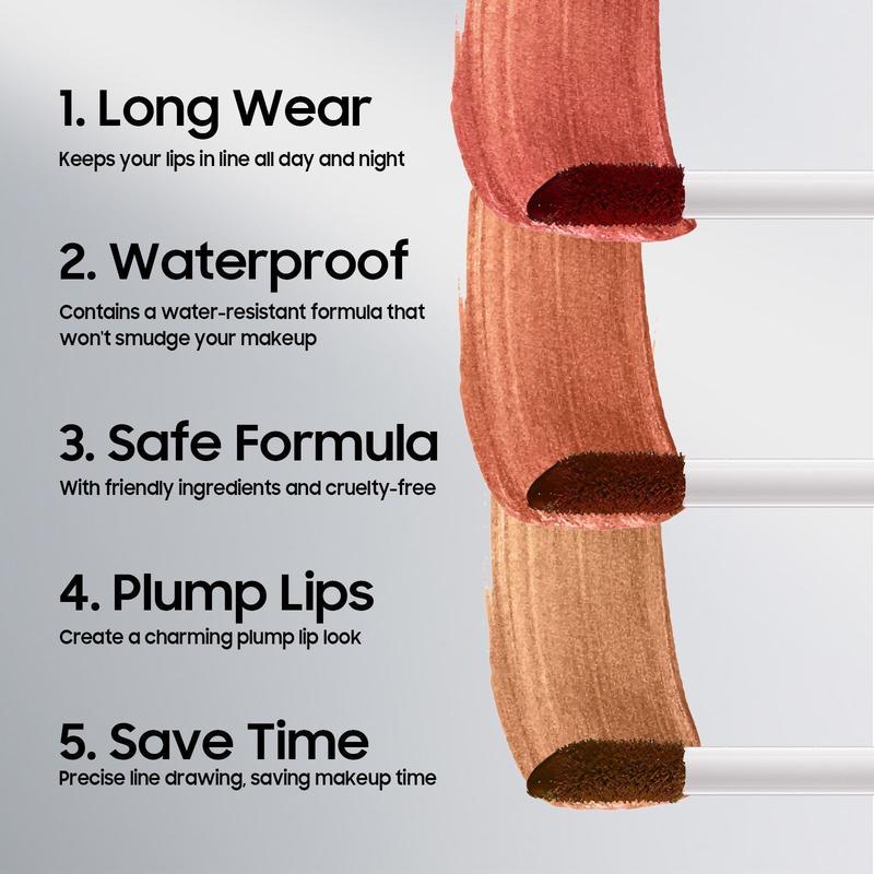 Lip Stain Lip Liner Peel Off Lip Liner Tattoo, Peel Off Lip Stain,Stay IN Long Lasting Lip Stain Peel Off, Infused with Hyaluronic Acid&Vitamin E, For All Skin Types Lipliner Makeup