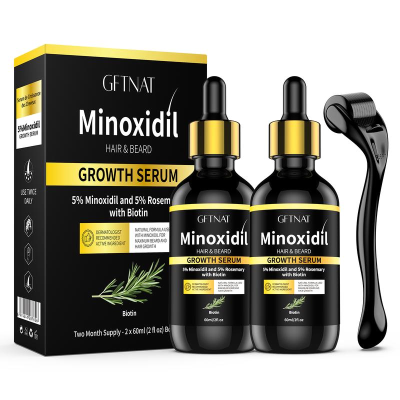 GFTNAT 5% Minoxidil with 5% Rosemary Hair Serum for man and women with Tool