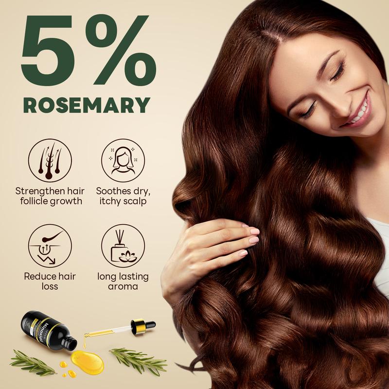 GFTNAT 5% Minoxidil with 5% Rosemary Hair Serum for man and women with Tool