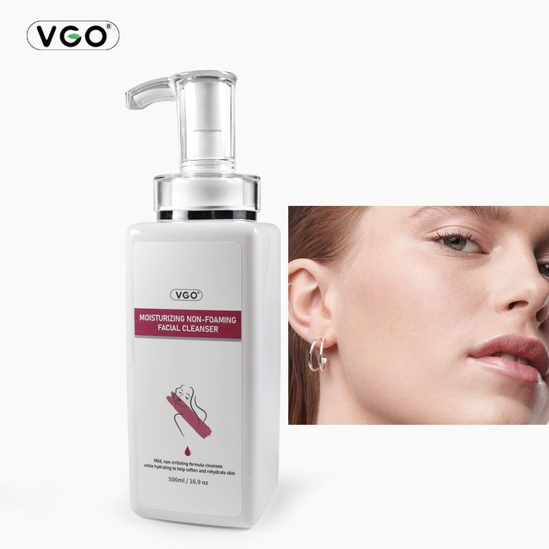 VGO Hydrating Non-Foaming Facial Cleanser with Hyaluronic Acid for Moisturizing and Cleansing, 500ml (16.9 oz)