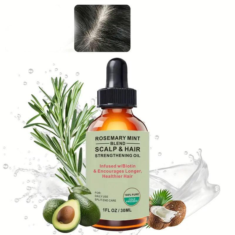 Rosemary Mint Mix Scalp And Hair Strengthening Oil, Suitable For All Hair Types, Promotes Hair Growth, Rich In Biotin, Promotes Longer And Healthier Hair, Hair Strengthening Care, Nourishment And Volumization