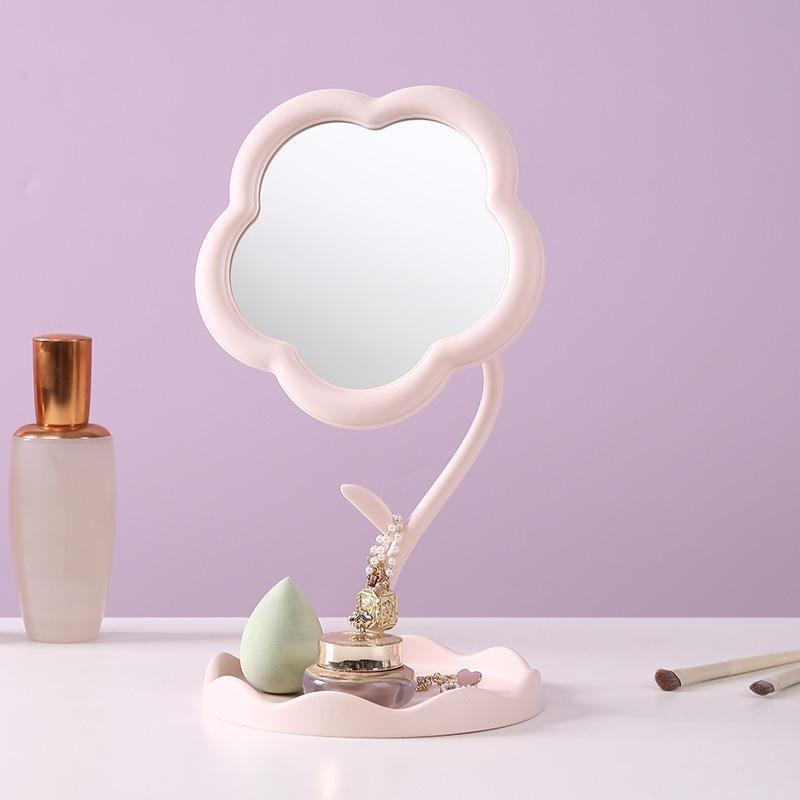 Desktop Makeup Mirror, Creative Flower Shaped Makeup Mirror, Detachable Hanging Jewelry Mirror, Makeup Tools for Women, Christmas Gift