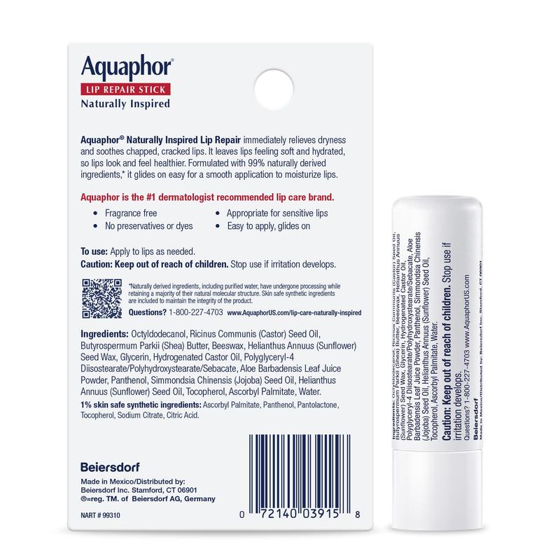 Aquaphor Lip Repair Stick Naturally Inspired Aloe Vera 0.17oz