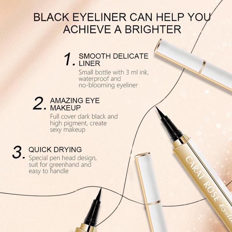 Waterproof Long Lasting Eyeliner, 1 Count 2 Counts 3 Counts Quick Drying Eyeliner, Easy To Apply, Professional Daily Makeup Accessories for Women