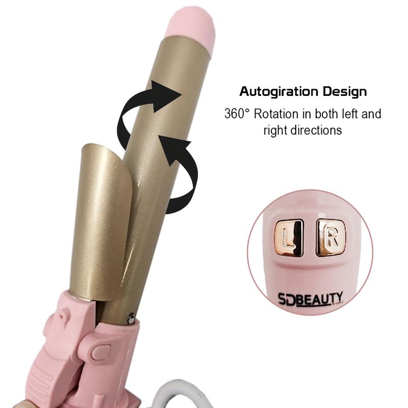 Rotating Curling Iron 1 Inch Automatic Professional Hair Curler for Beach Waves Auto Curling Wand.