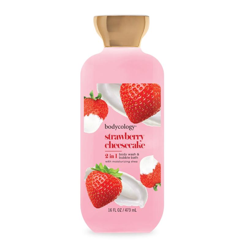 Bodycology 2-in-1 Body Wash & Bubble Bath, Strawberry Cheesecake, 16 fl oz