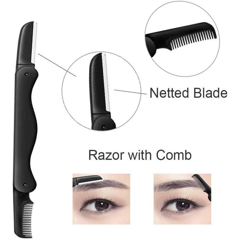 Trending! Eyebrow Razor - 5-in-1 Eyebrow Kit! Professional Eyebrow Grooming Set for Women and Men, Including Brow Razors, Trimmer, Brush, Eyebrow Scissors, and Slant Tweezers. Get a Complete Eyebrow Care Set!