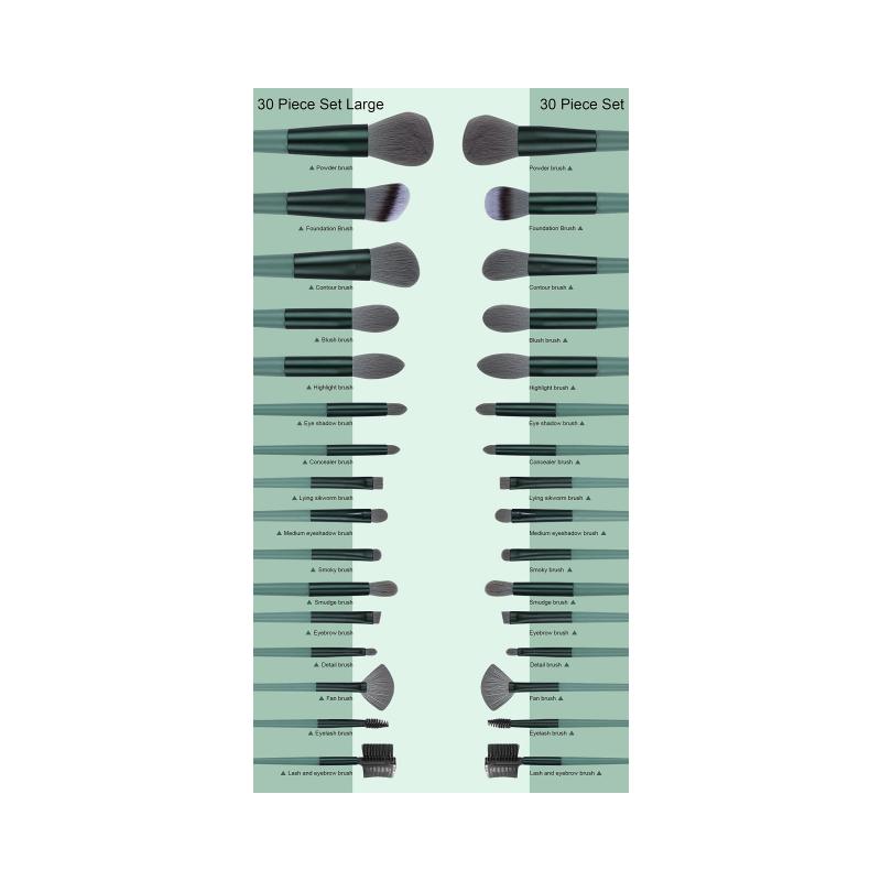 22-Piece Makeup Brush Set – Professional Foundation and Eyeshadow Brushes in Green