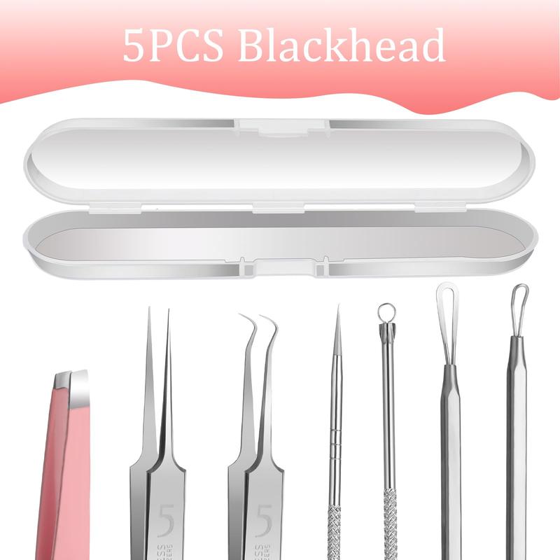 5 Pieces Blackhead Removal Tools Including Ingrown Hair Tweezers Comedones Extractor Tools and Blackhead Tweezers Comedones Extractor Tools for Men and Women to Remove Facial Acne, Hair