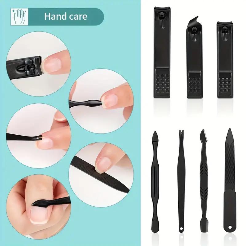 24 pieces 18 pieces 16 pieces 12 pieces 10 pieces nail clipper set, black stainless steel nail clippers, nail tools, nail clippers set, complete set