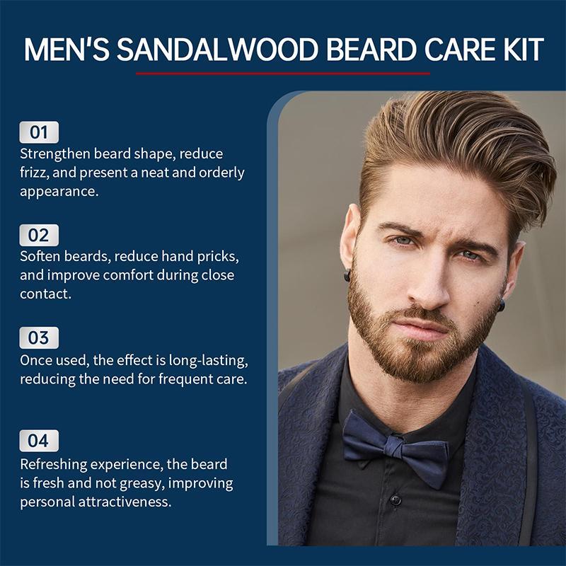 Men's Beard Care Set, 1 Set Including Beard Shampoo & Beard Condition & Beard Moisturizing Oil & Beard Shaver & Blades & Brush & Comb, Beard Styling Tool for Men