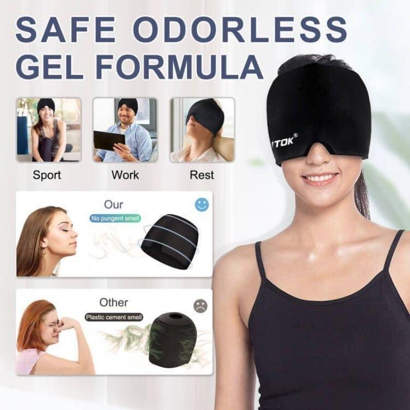 [blackfriday sale]Migraine Headache Relief Cap, Gel lce Head Wrap for Tension and Stress Relief.Suitable for Home breaks, before sleep, office