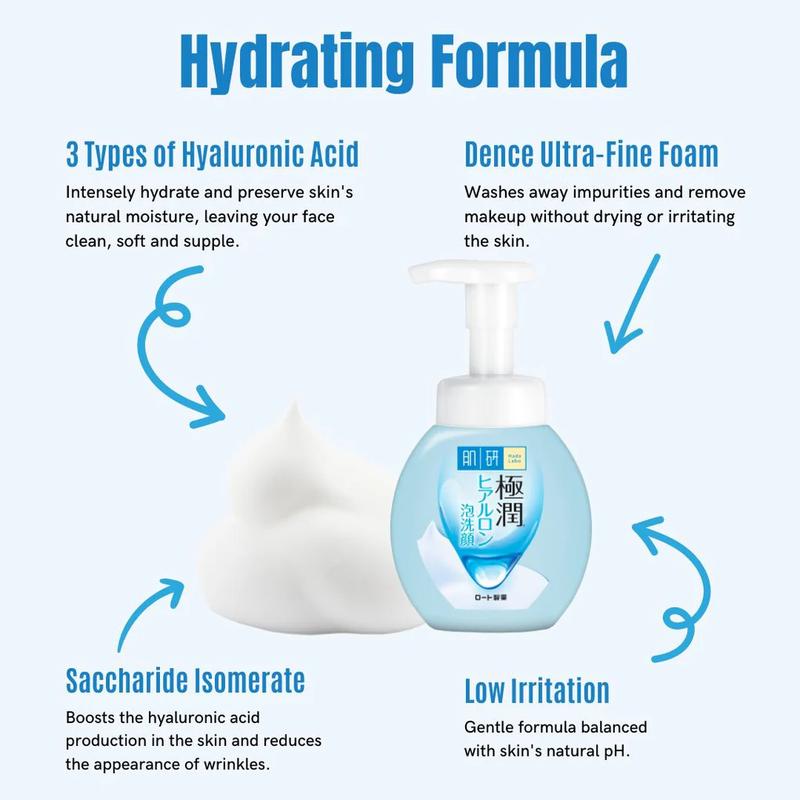 Rohto Hada Labo Gokujyun Hyaluronic Acid Foaming Face Wash 160 ml Cleanser Facial