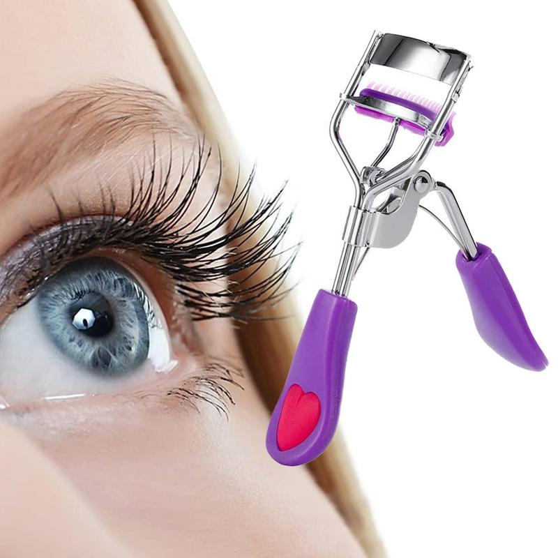 Reusable Eyelash Curler Set, 1 Count Eyelash Curler with 2 Counts Pad, Professional Eyelash Beauty Makeup Cosmetic Tools for Women