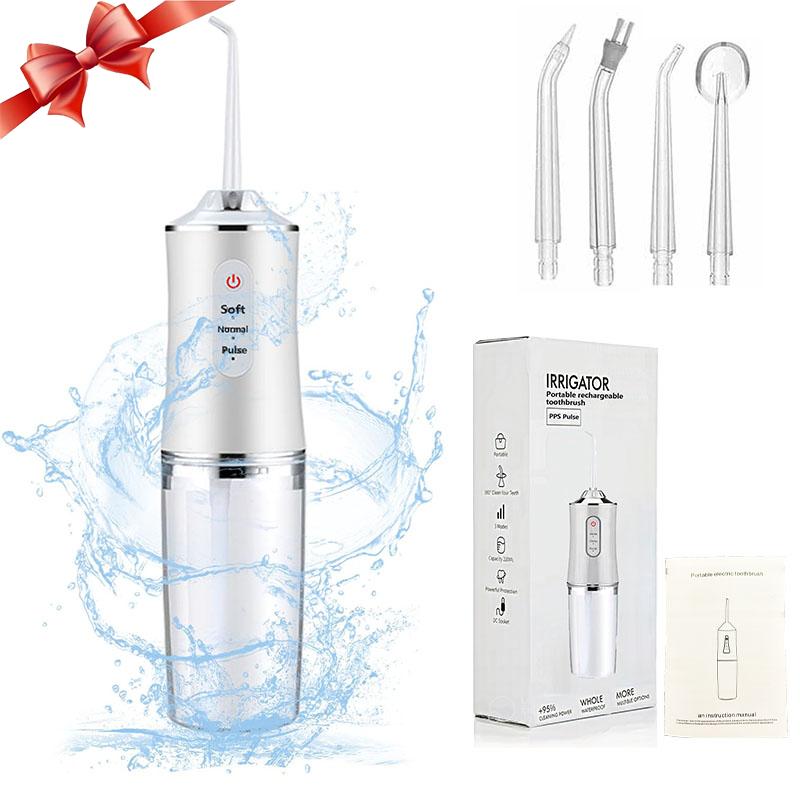 Compact & Portable Rechargeable Water Flosser - 3 Cleaning Modes & 4 Jet Tips, Ideal for Travel and Tonsil Stone Removal Rechargeable Portable