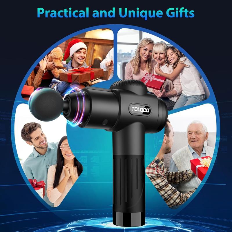 Massage Gun EM26 Experience powerful deep tissue relief , ideal for athletes. Featuring 10 massage heads and a silent brushless motor, Adjustable Plug