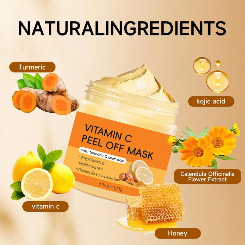 Vitamin C Face Mask With Turmeric& Kojic Acid For Dark Spots, Deep Cleaning Skin Facial Mask For Controlling Oil And Refining Pores For Women & Men, Skincare Products, Skincare Set