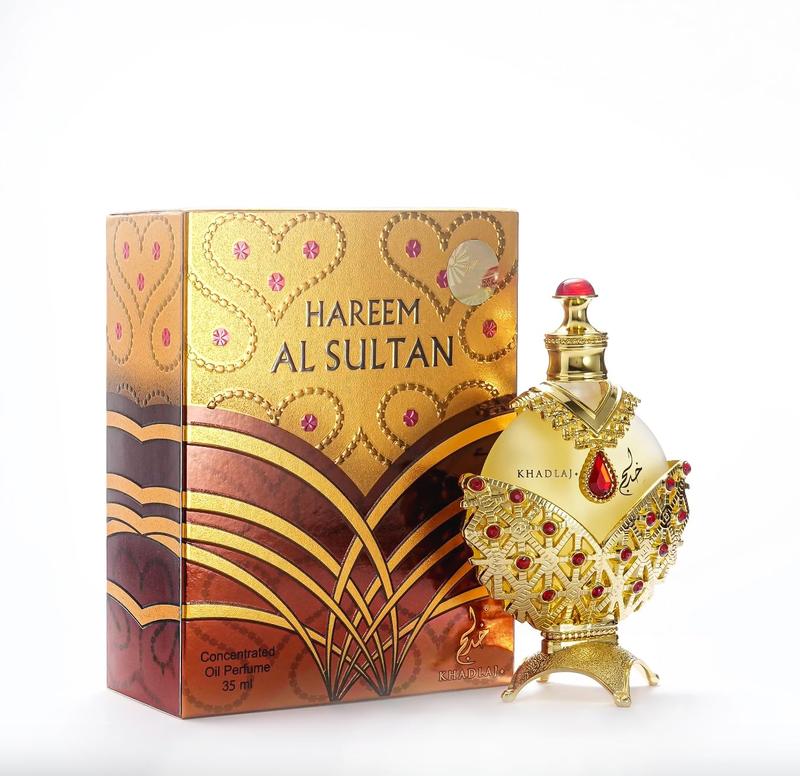 KHADLAJ Hareem Al Sultan Gold Perfume Oil Concentrated for Women, 1.18 Oz   35 ml