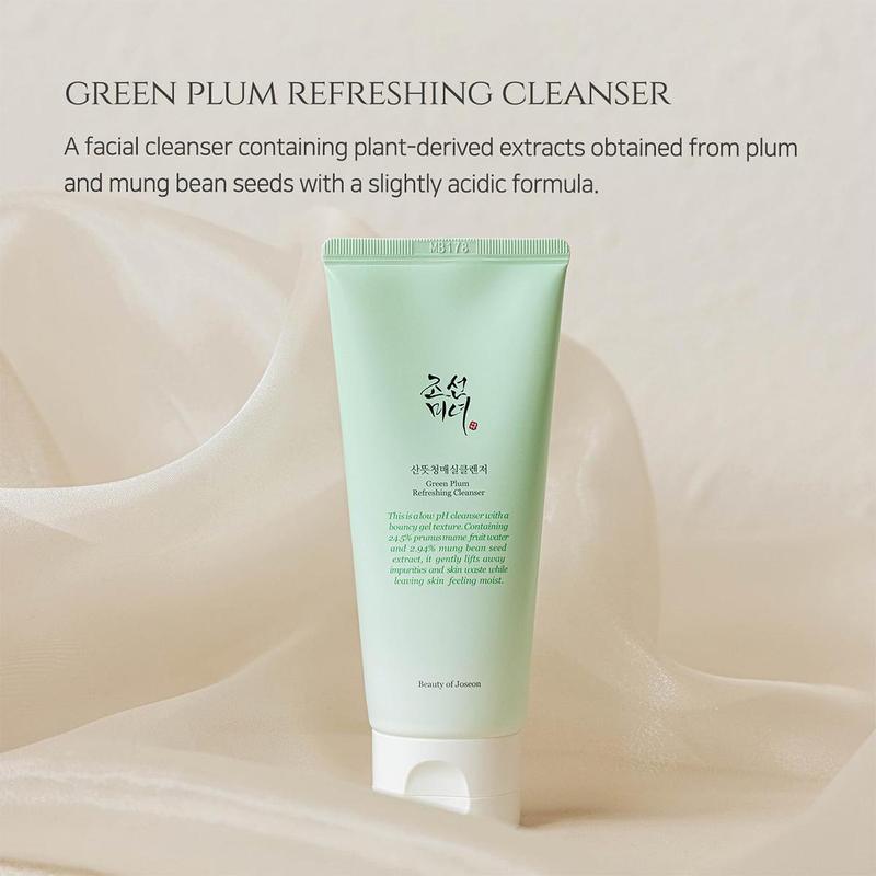 [Beauty of Joseon] Green Plum Refreshing Cleanser 100ml, Low pH cleanser, Moist gel texture, All In One Daily Cleasner, Calming Ingredients, Mung Bean Seed Extract, Cleanser for All Skin Type, Korean Skincare Cleansing