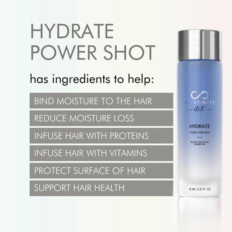 HYDRATE Power Shot Duo for Deep Moisture & Hair Care | Infused with Honey & Kelp Extract | Add to Your Shampoo and Conditioner for Custom Haircare