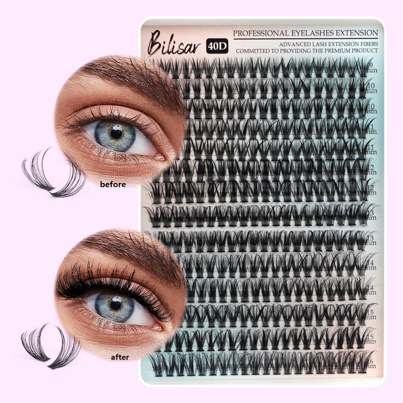 Lash Clusters Eyelash Extensions 280Pcs Individual Lashes 9-16mm Mix 30D 40D 50D Eyelash Clusters D Curl DIY Lash Extension And Eyelash Tool Kit For Eye Makeup Cosmetic Eyelashes Extensions