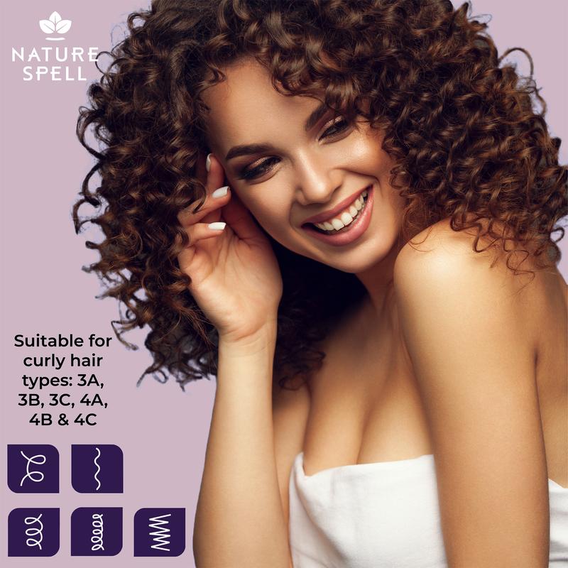 Nature Spell Curl Enhancing Curly Hair Products Set - Shampoo + Conditioner + Hair Mask + Leave in Curl Cream