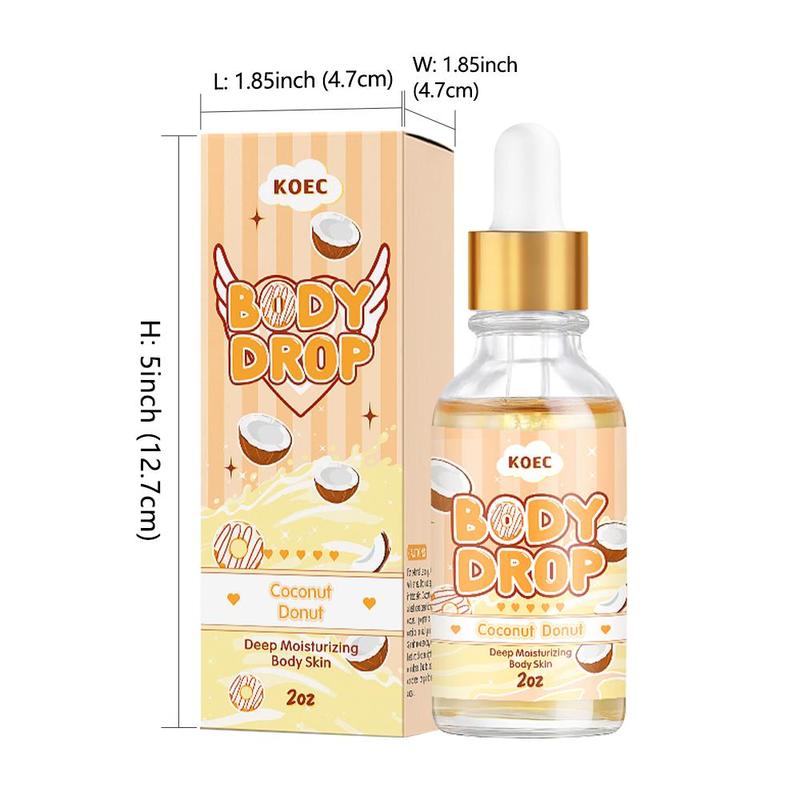 Coconut Sweet Dough Body Oil, 1 2 Counts Moisturizing Body Massage Oil, Body Care Oil for Women & Men, Body Firming Oil, Skin Care Product