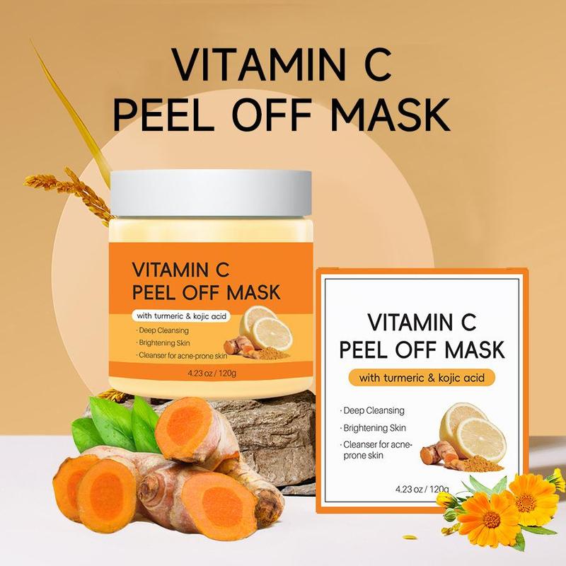 Vitamin C Face Mask With Turmeric& Kojic Acid For Dark Spots, Deep Cleaning Skin Facial Mask For Controlling Oil And Refining Pores For Women & Men, Skincare Products, Skincare Set