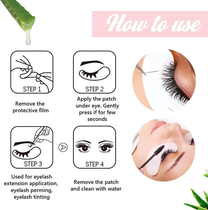 100 Pairs GreenLife Natural Hydrogel Eye Gel Pads - Collagen and Aloe Vera Patches for Under Eyes - Eyelash Extension Kit