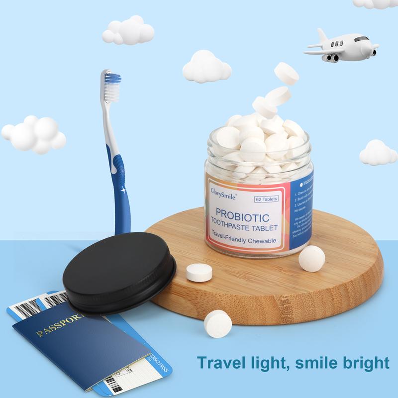 Toothpaste Tablets, Fluoride Free & Eco Friendly, Travel Mouthwash Tablets, Sensitive Toothpaste Bites Kids Adults, Chewable Toothpaste Tablet