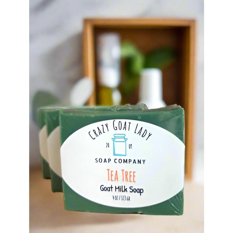 Tea Tree Goat Milk Soap for Sensitive Skin | Handmade & Natural | Moisturizing & Paraben-Free