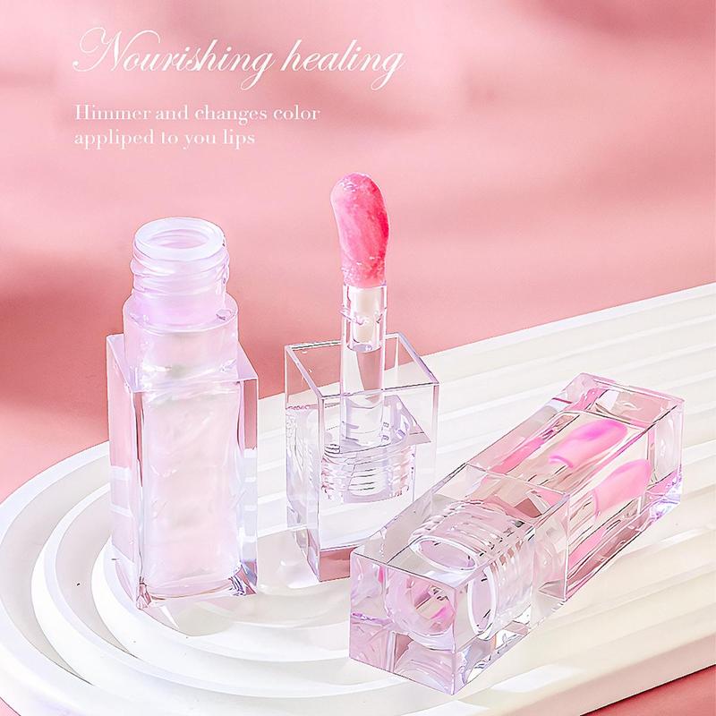 Juicy Temperature Color Changing Lip Oil, Long Lasting Moisturizing Tinted Lip Gloss, Glitter Glossy Lip Glaze Stick, Plumping Lip Oil, Hydrating Liquid Lipstick for All Occasions Makeup,  Lip Tint