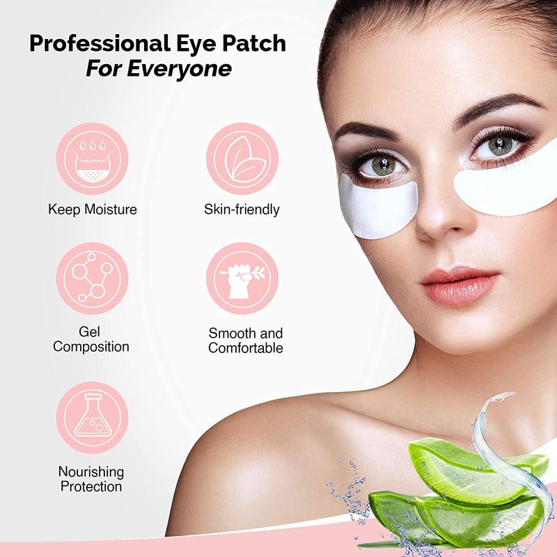 100 Pairs GreenLife Natural Hydrogel Eye Gel Pads - Collagen and Aloe Vera Patches for Under Eyes - Eyelash Extension Kit