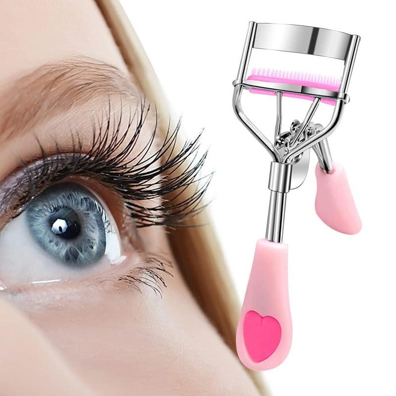 Reusable Eyelash Curler Set, 1 Count Eyelash Curler with 2 Counts Pad, Professional Eyelash Beauty Makeup Cosmetic Tools for Women