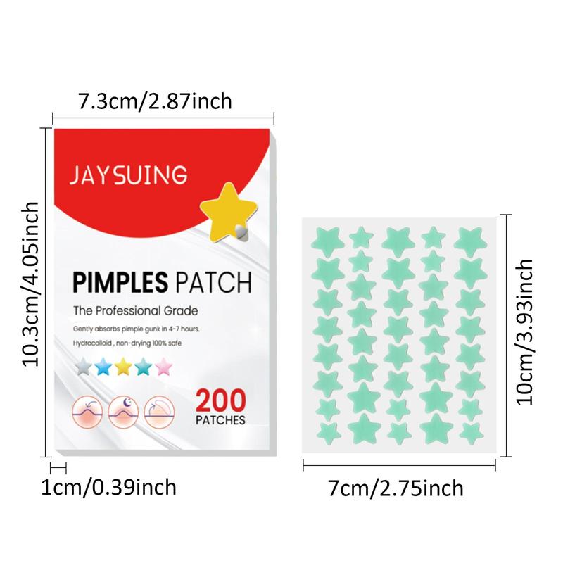 Mixed Size Star Shaped Acne Patch, 200pcs set Acne Cover Sticker, Professional Skincare Product for Women & Girls