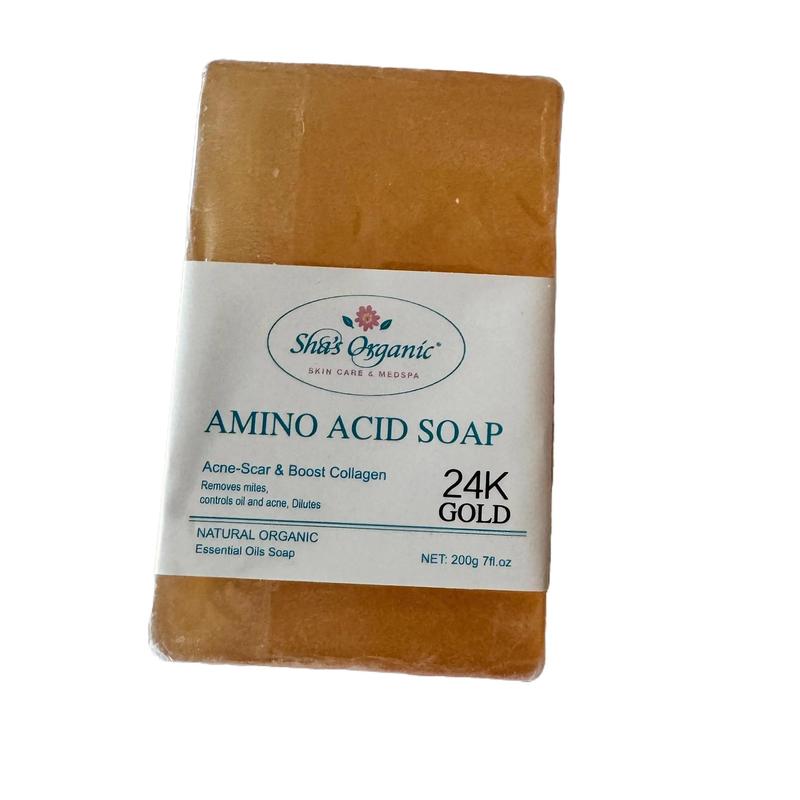 Sha's Organic Natural Amino Acid 24K Gold Soap Body Care Body Wash Nourishing Gentle Flawless Moisturizing